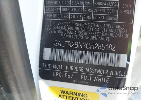 2012 Land Rover Lr2 from USA, damaged, VIN SALFR2BN3CH285182